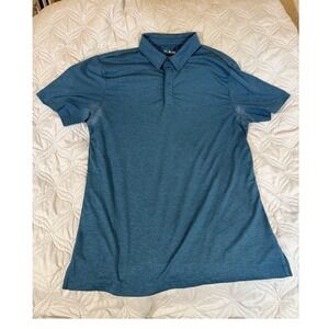 01.ALG Performance Polo Shirt Men's‎ Medium Blue Athletic Moisture Wicking
